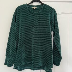 Chenault Forest Green Ribbed Knit Top